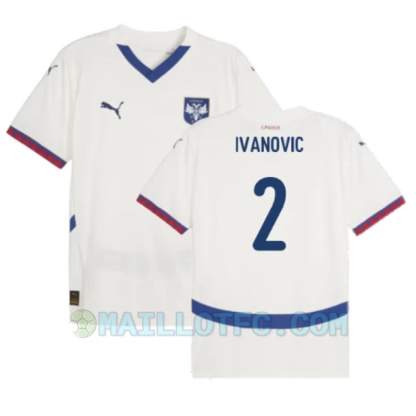 Maillot de Foot Serbie Ivanovic #2 Euro 2024 Extérieur Homme