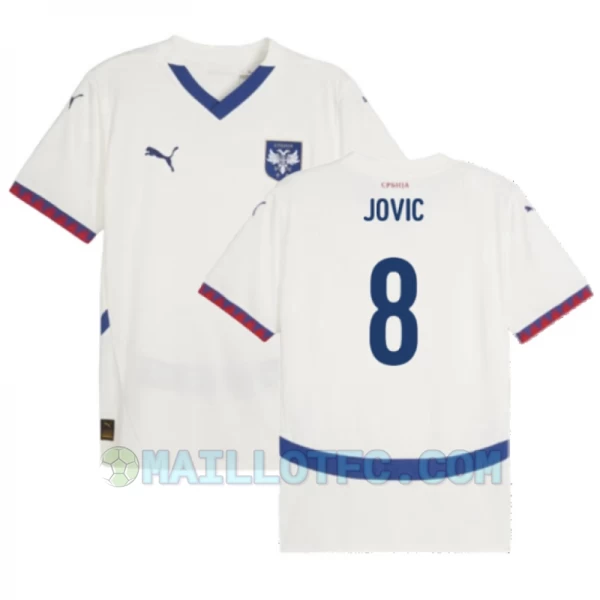 Maillot de Foot Serbie Jovic #8 Euro 2024 Extérieur Homme