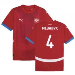 Maillot de Foot Serbie Milenkovic #4 Euro 2024 Domicile Homme