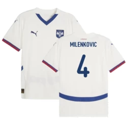 Maillot de Foot Serbie Milenkovic #4 Euro 2024 Extérieur Homme