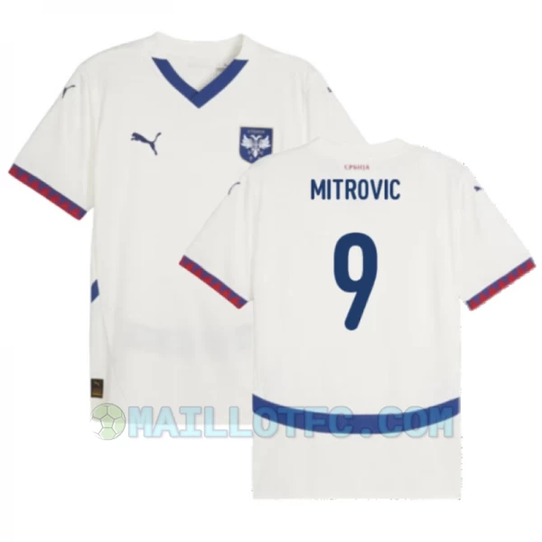 Maillot de Foot Serbie Mitrovic #9 Euro 2024 Extérieur Homme
