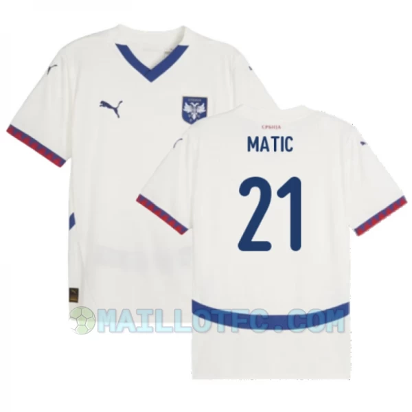 Maillot de Foot Serbie Nemanja Matić #21 Euro 2024 Extérieur Homme