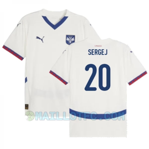 Maillot de Foot Serbie Sergej #20 Euro 2024 Extérieur Homme