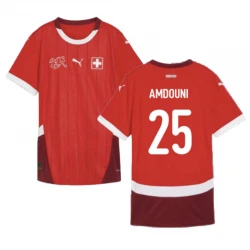 Maillot de Foot Suisse Amdouni #25 Euro 2024 Domicile Homme