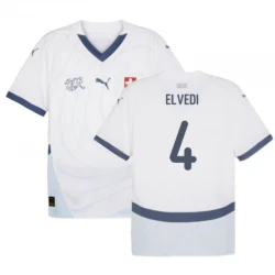 Maillot de Foot Suisse Elvedi #4 Euro 2024 Extérieur Homme