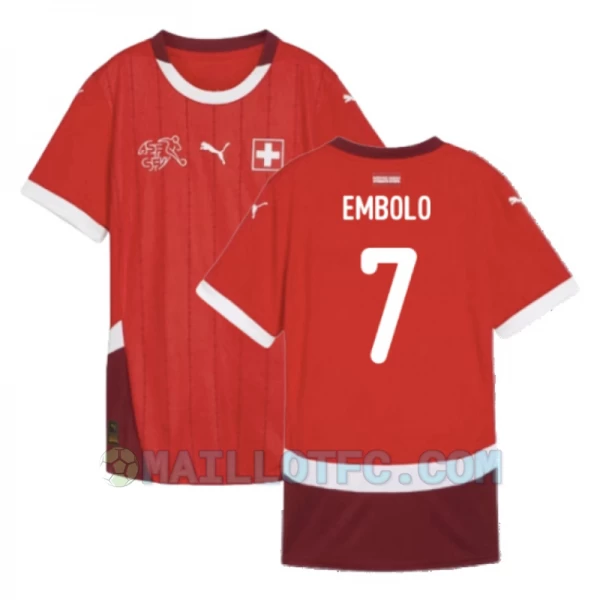 Maillot de Foot Suisse Embolo #7 Euro 2024 Domicile Homme