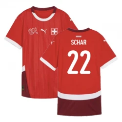 Maillot de Foot Suisse Schar #22 Euro 2024 Domicile Homme