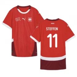 Maillot de Foot Suisse Steffen #11 Euro 2024 Domicile Homme