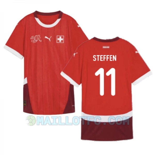 Maillot de Foot Suisse Steffen #11 Euro 2024 Domicile Homme