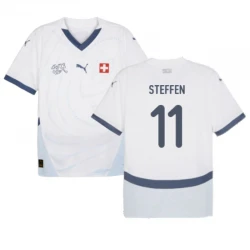 Maillot de Foot Suisse Steffen #11 Euro 2024 Extérieur Homme