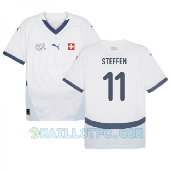 Maillot de Foot Suisse Steffen #11 Euro 2024 Extérieur Homme
