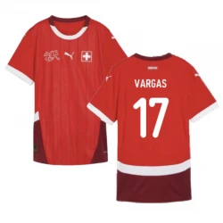 Maillot de Foot Suisse Vargas #17 Euro 2024 Domicile Homme