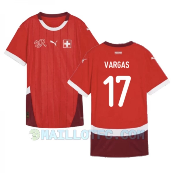Maillot de Foot Suisse Vargas #17 Euro 2024 Domicile Homme
