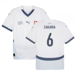 Maillot de Foot Suisse Zakaria #6 Euro 2024 Extérieur Homme