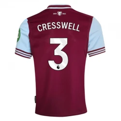 Maillot de Foot West Ham United Cresswell #3 2024-25 Domicile Homme