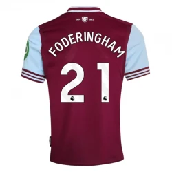 Maillot de Foot West Ham United Foderingham #21 2024-25 Domicile Homme