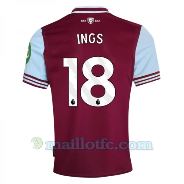 Maillot de Foot West Ham United Ings #18 2024-25 Domicile Homme