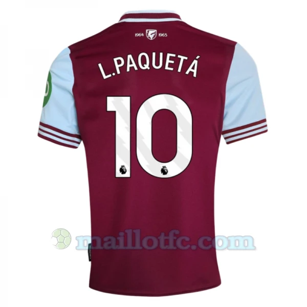 Maillot de Foot West Ham United L.Paqueta #10 2024-25 Domicile Homme