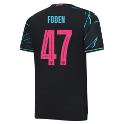 Maillot Equipe Foot Manchester City Phil Foden #47 2023-24 UCL Third Homme